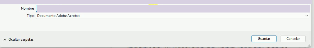 Ventana de guardado del PDF del Certificado de Anotaciones con botón Guardar